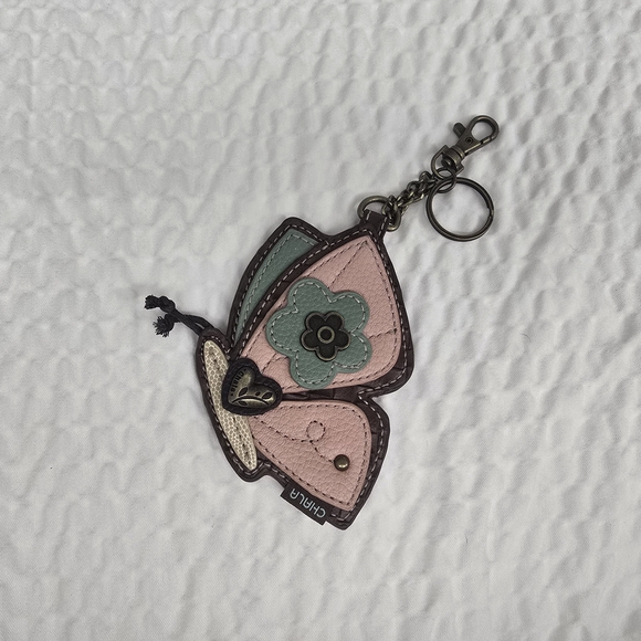 Chala Butterfly Bag Charm in Pink and Green - Picture 2 of 6